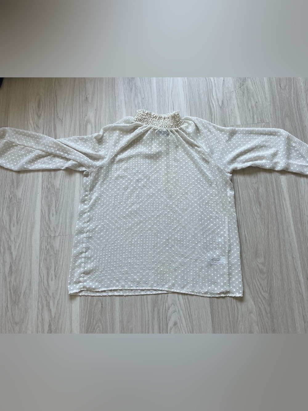 Sheer white blouse with frill neck - Picture 2 of 2